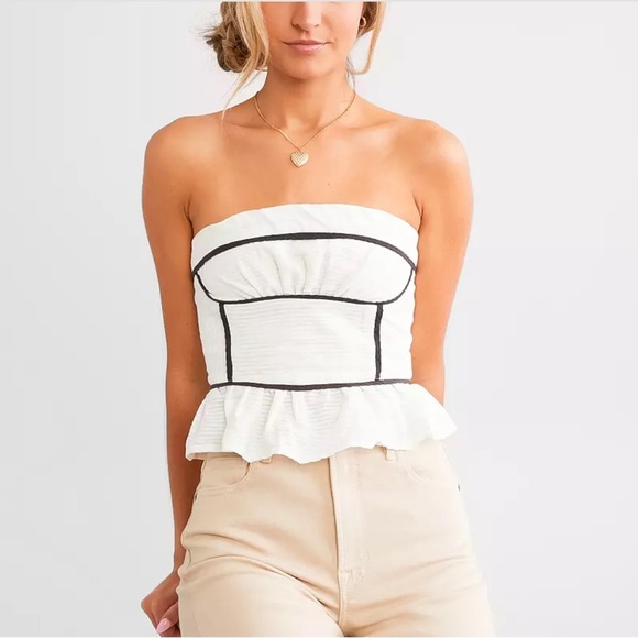 *NWT* Free People Tara Tube Top in Bw Combo - Picture 1 of 9